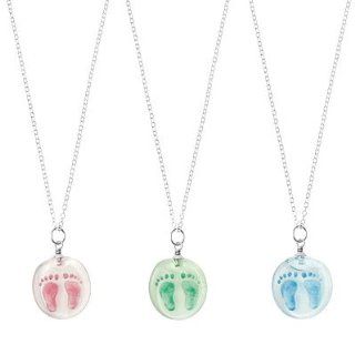Custom Baby Footprint Stamp Necklace: Jewelry