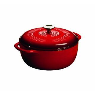 Lodge Color EC6D43 Enameled Cast Iron Dutch Oven, Island Spice Red, 6