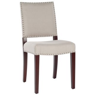 Safavieh Broadway Tan Linen Nailhead Side Chair Today $279.99 Sale $
