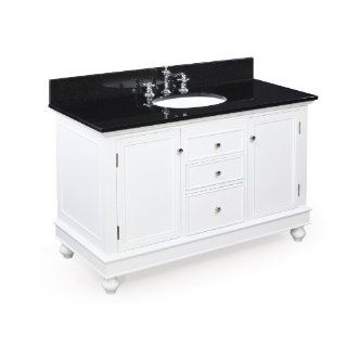 KBC 48 inch Bathroom Vanity (Black/white) Includes a White Solid Wood