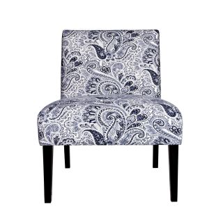 Portfolio Niles Navy Blue Paisley Armless Chair