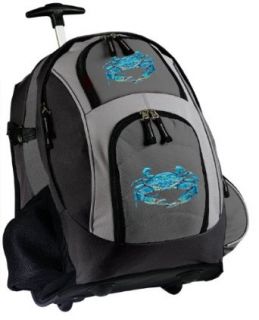 BLUE CRABS Rolling Backpack Deluxe Gray Blue Crab   Our