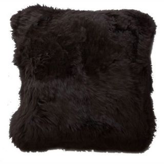 Decorative Sheepskin Dark Brown Wool Pillow