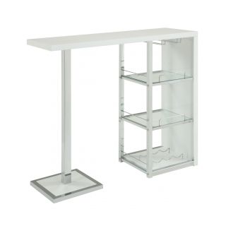 Glossy White/ Chrome/ Glass 3 shelf Bar Table Today: $321.99 5.0 (2