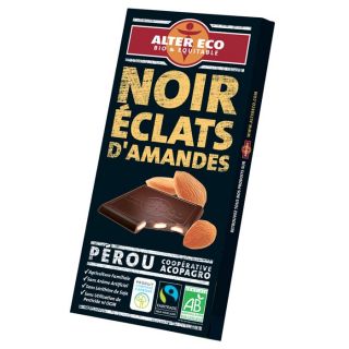 Chocolat Noir Amandes   ALTER ECO   BIO   Origine Pérou   1x 100 g