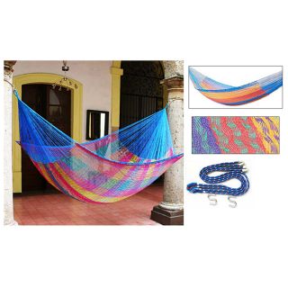 Hand woven Large Deluxe Rainbow Seascape Hammock (Mexico) Today: $77