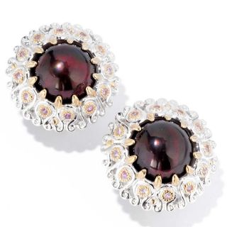 Michael Valitutti Two tone Brown Mabe Pearl and Pink Sapphire Earrings
