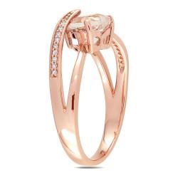 Miadora 10k Pink Gold Morganite and Diamond Accent Heart Ring