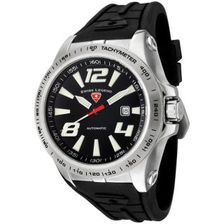 Swiss Legend Mens Sprint Racer Black Silicone Automatic Watch