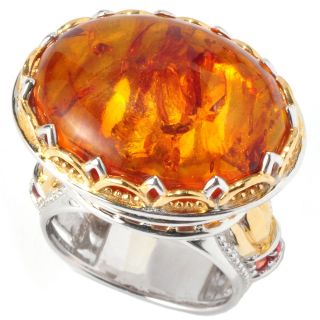 Michael Valitutti Two tone Baltic Amber and Sapphire Statue of