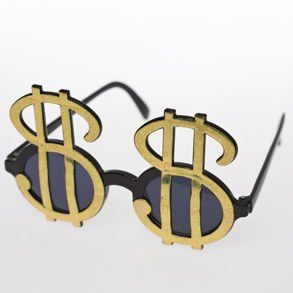 Gold Dollar Sign Sunglasses Toys & Games