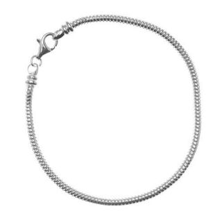 Sterling Silver 8 inch Charm Bracelets (3 mm) (Pack of 2)