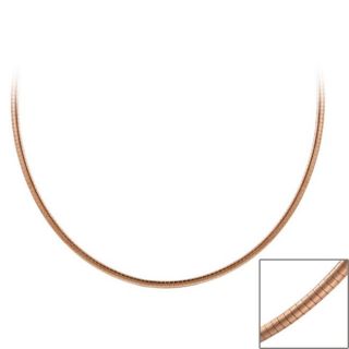 Mondevio Rose Gold over Sterling Silver 18 inch Italian Omega Necklace