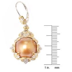 Michael Valitutti Two tone Golden Mabe Pearl and Brown Diamond