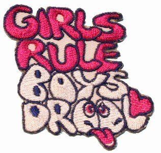 Girls Rule Boys Drool Iron On Applique Patch EP162 Arts