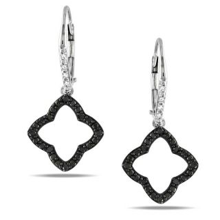 silver 1 5ct tdw black and white diamond earrings g h i3 msrp $ 199 99