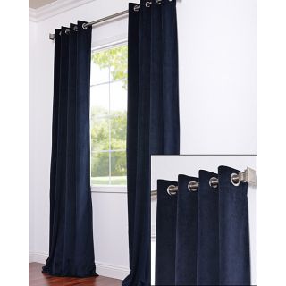 Grommet Moroccan Blue Velvet 108 Inch Curtain Panel