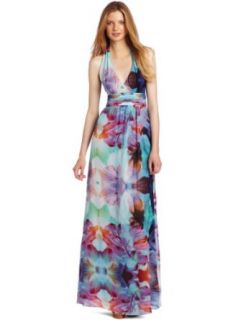 Nicole Miller Womens Halter Gown: Clothing