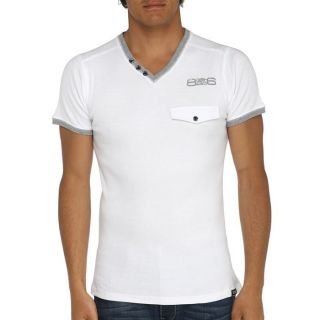 TRAXX T Shirt Homme Blanc et gris chiné Blanc et gris chiné