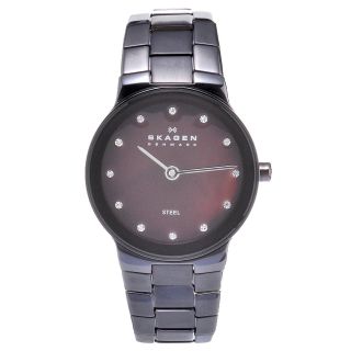 Skagen Womens Brown Stainless Steel Crystal Watch Today $92.79