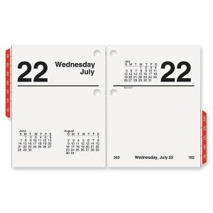 AT A GLANCE® Compact Unruled Daily Desk Calendar Refill