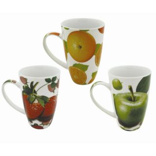 mugs fruity   COFFRET 3 MUGS FRUITY En porcelaine. Contenance 340