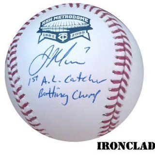 Joe Mauer Autographed Metrodome Final Season Baseball w