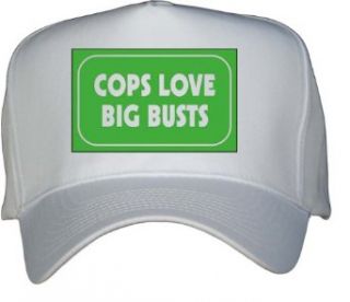 COPS LOVE BIG BUSTS White Hat / Baseball Cap: Clothing