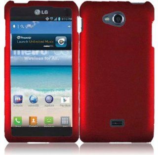 For LG Spirit 4G MS870 Hard Cover Case Red Accessory Cell