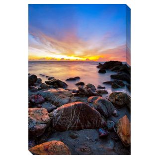 Tropical Beach at Sunset Oversized Gallery Wrapped Canvas Today: $136