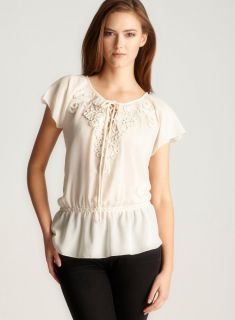 Max Studio Cinch Waist Embell Nk Blouse Was: $49.99 Today: $34.99 Save