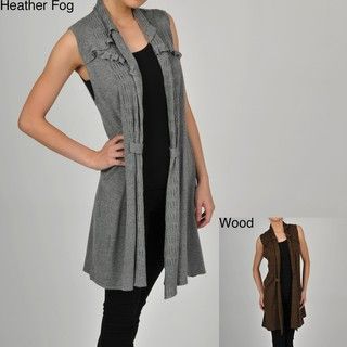Colour Works Womens Asymmetrical Ruffle Vest