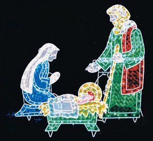 Christmas 3pc Lighted Holographic Nativity 175 Lights