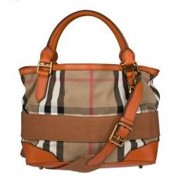 Burberry Small Tangerine Vintage House Check Tote Bag