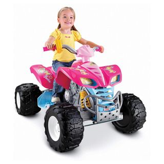 Fisher Price Power Wheels Kawasaki KFX Quad Ride On   Barbie