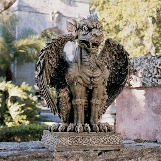 Large Medieval Gothic Gargoyle Dragon Statue Sculpture
