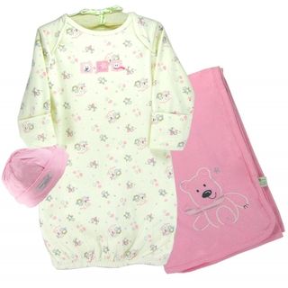 Organically Grown® Infant Polar Bear & Snowflake Cap/ Gown/ Blanket