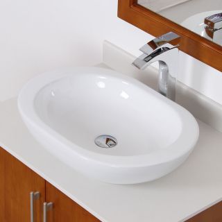 Elite White Ceramic Oval Bathroom Sink Today $150.99