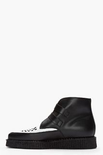 Underground Black Two tone Bowie Leather Boots for men