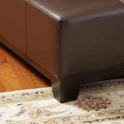 Christopher Knight Home Darlington Chocolate Brown Leather Ottoman