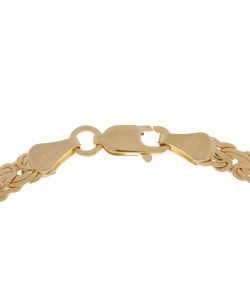 14k Gold 7 inch Hollow Byzantine Bracelet