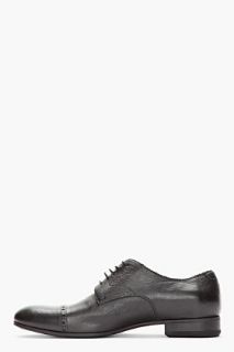 Ps Paul Smith Black Dip Dyed Leather Derbys for men