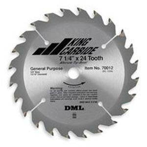 Dml 70012 Circular Saw Blade, 7 1/4 In Dia, 24 TPI