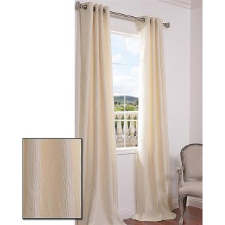 Grommet Fields Creme Textured 120 inch Jacquard Curtain Panel