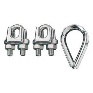 Rope Clip/Thimble Kit, 1/4In, 316SS Be the first to write a review