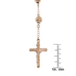 Eternally Haute Rose Goldtone Stainless Steel Rosary 8 mm Bead