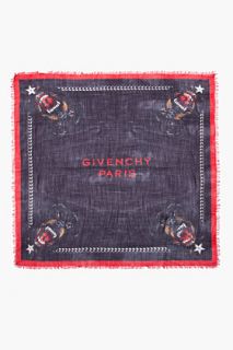Givenchy Black & Red Rottweiler Scarf for women