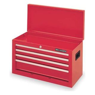 Westward 1RC65 Tool Chest, 4 Drawer, 26 In, Red