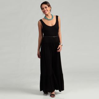 Calvin Klein Womens Black Double Scoop Belted Dress Today $24.29