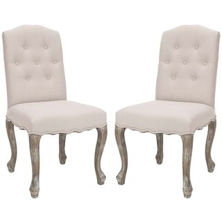 Nirot Beige Linen Side Chairs (Set of 2)